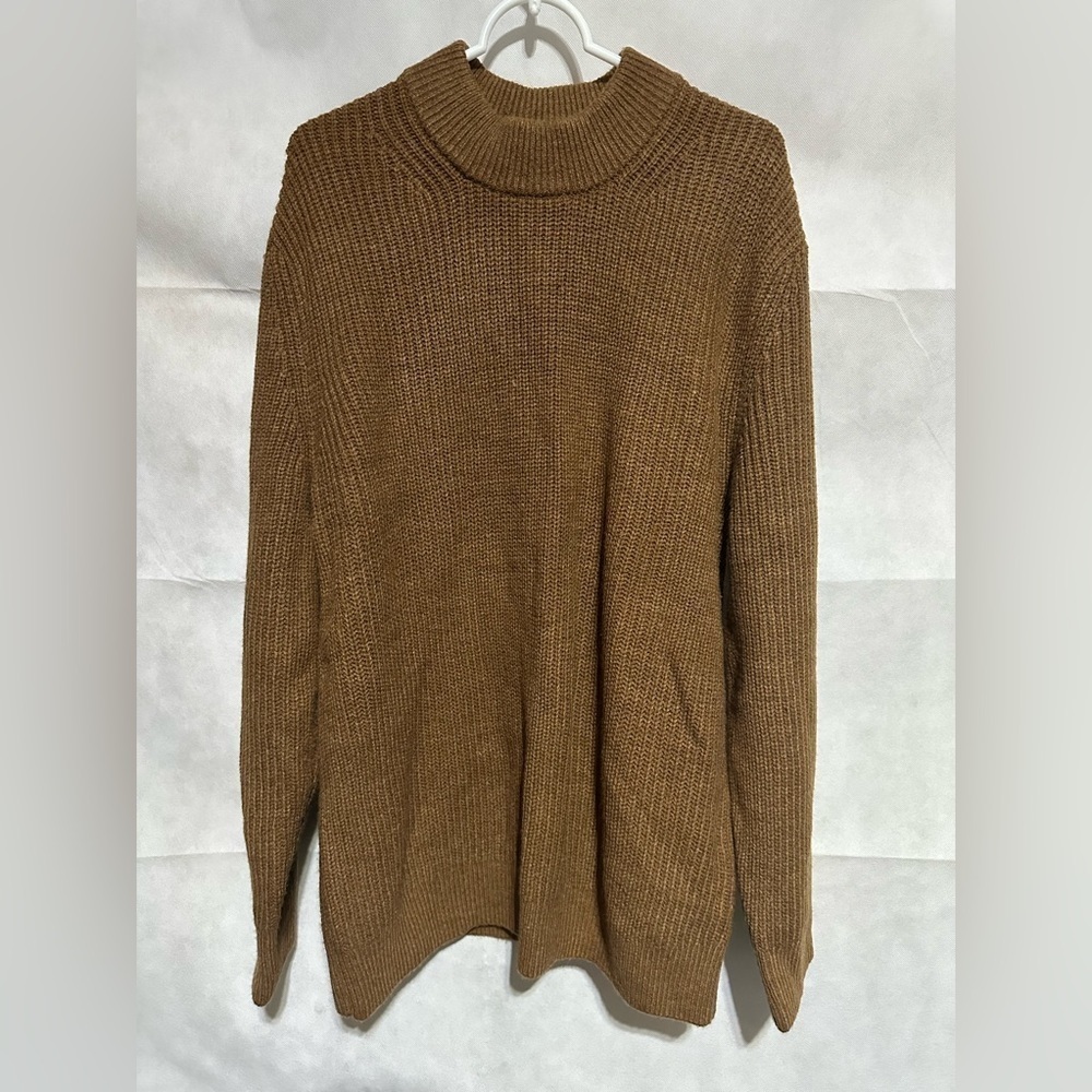 Vintage Gap Men’s XL Fisherman Mock Neck Sweater Wool Alpaca Blend Chunky Knit